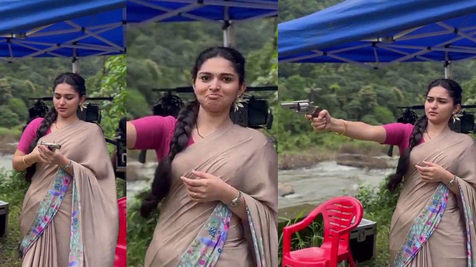 கையில் துப்பாக்கி.. குறையாத கியூட்னஸ்! துப்பாக்கி சுடும் பயிற்சியில் மிரட்டும் நடிகை காயடு லோஹர் - வைரலாகும் வீடியோ!