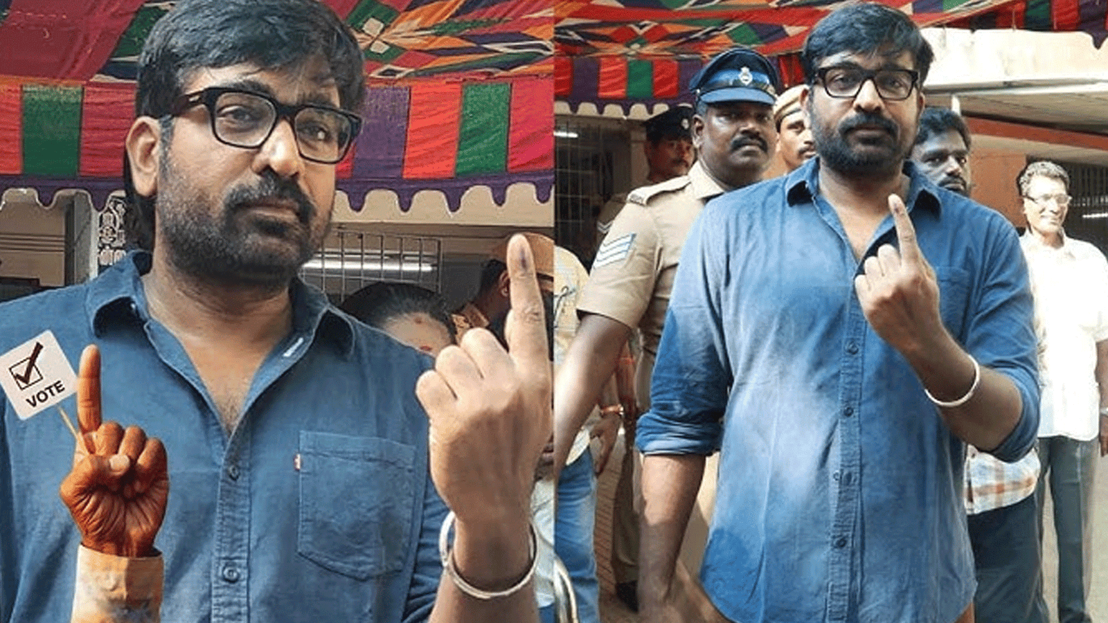 சென்னை கீழ்ப்பாக்கத்தில் ஜனநாயகக் கடமையை ஆற்றினார் 'மக்கள் செல்வன்' விஜய் சேதுபதி!