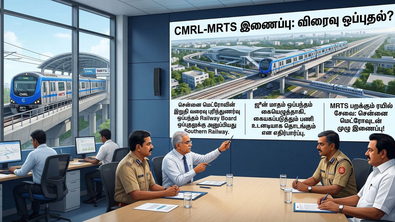 சென்னை வாசிகளுக்கு குட் நியூஸ்! மெட்ரோவுடன் இணையும் பறக்கும் ரயில்: இறுதி ஒப்பந்தம் தயார் - ஜூன் மாதம் கையெழுத்தாகிறது!