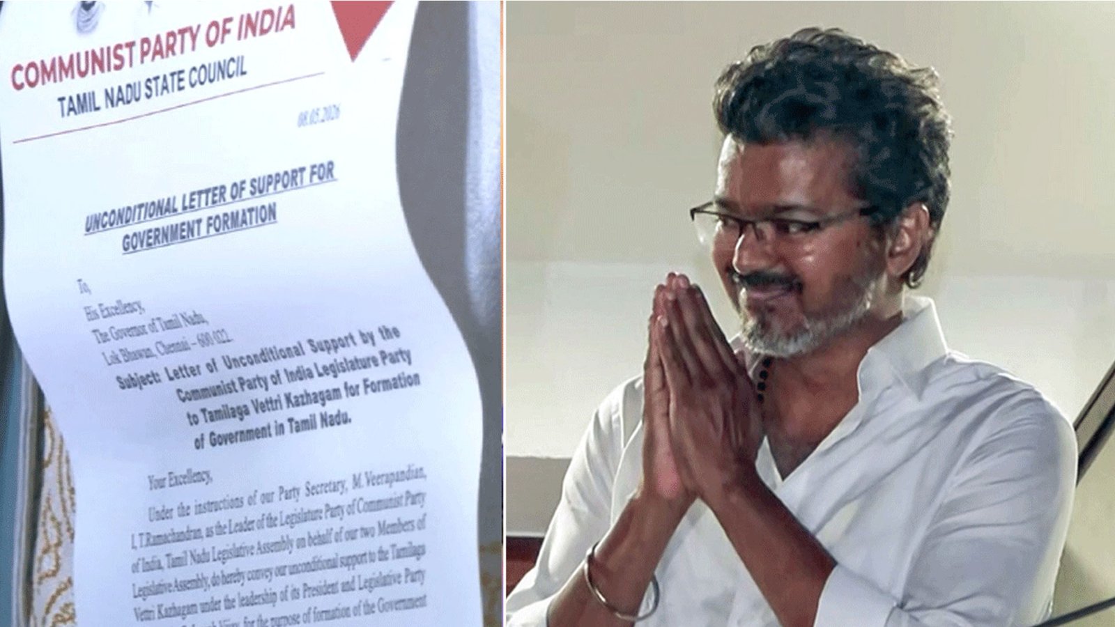 தவெக அரசுக்கு இந்திய கம்யூனிஸ்ட் (CPI) அதிரடி ஆதரவு! ஆதரவு எம்எல்ஏக்கள் எண்ணிக்கை 114 ஆக உயர்வு - முதலமைச்சராகிறார் விஜய்?
