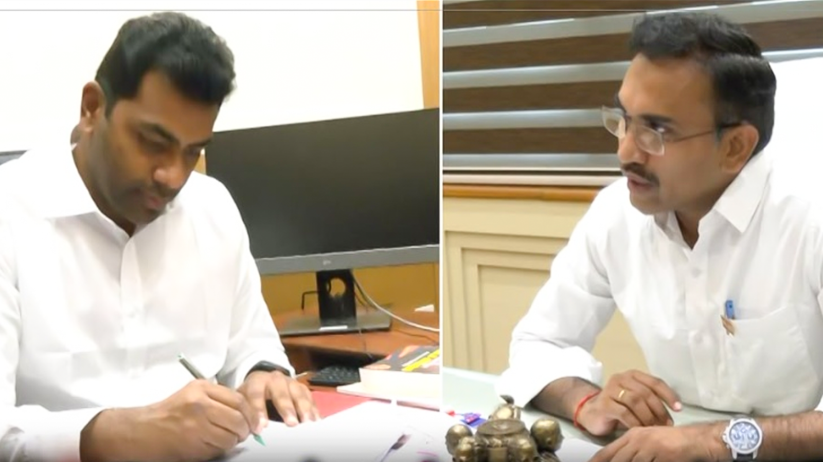 அமைச்சர்கள் பொறுப்பேற்பு..! சென்னை தலைமைச் செயலகத்தில் ஆனந்த், ஆதவ் அர்ஜுனா, அருண் ராஜ் உள்ளிட்டோர் பணிகளைத் தொடங்கினர்!