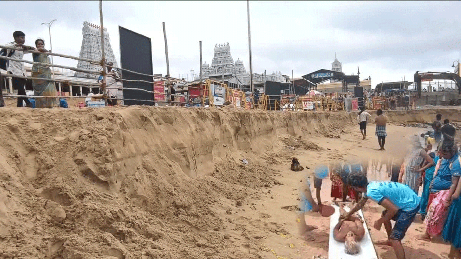 திருச்செந்தூரில் பரபரப்பு: பௌர்ணமியால் திடீர் கடல் சீற்றம்! ராட்சத அலையில் சிக்கிய 2 பக்தர்களுக்குக் காலில் எலும்பு முறிவு – கோயில் நிர்வாகம் அவசர அறிவுறுத்தல்!