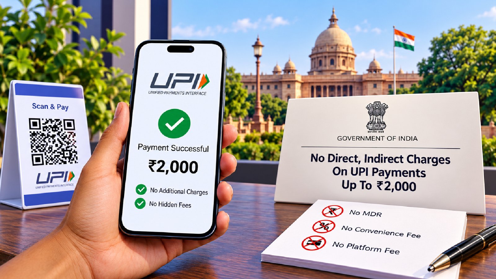UPI பரிவர்த்தனைகளில் புதிய கட்டண விதிமுறை – அக்டோபர் 15 முதல் ₹2,000-க்கு மேல் வணிகப் பணப்பரிவர்த்தனைகளுக்கு 0.4% MDR