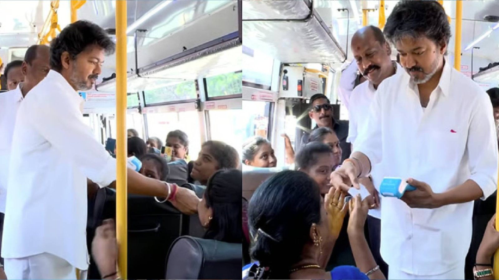 ‘வெற்றிப்பயணம்’ திட்டம் தொடக்கம்: பெண்களுக்கு இலவச டிக்கெட் வழங்கினார் முதல்வர் விஜய் !!