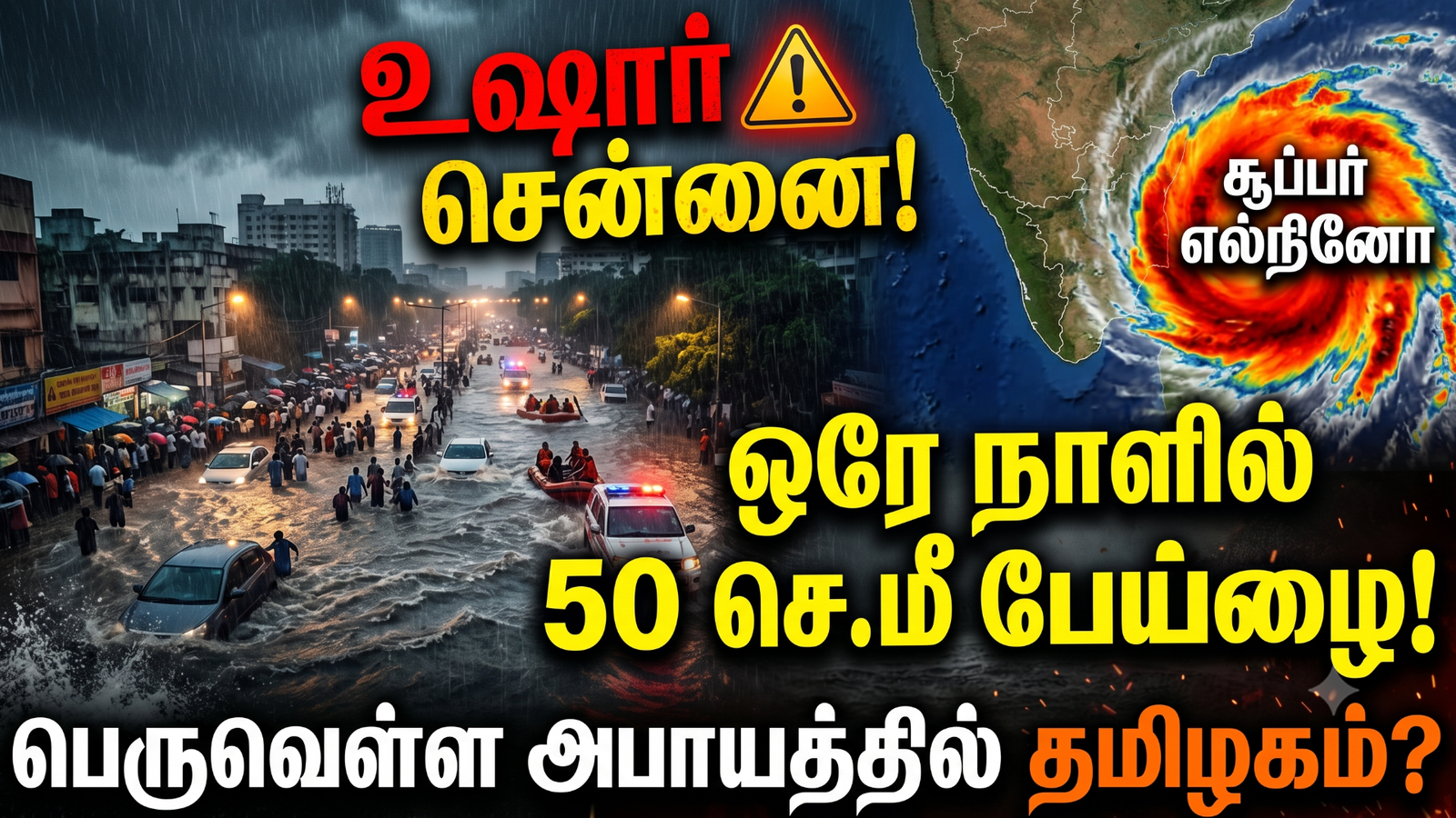 உஷார் சென்னை! ஒரே நாளில் 50 செ.மீ பேய்மழை: தத்தளிக்கப் போகிறதா தமிழகம்?