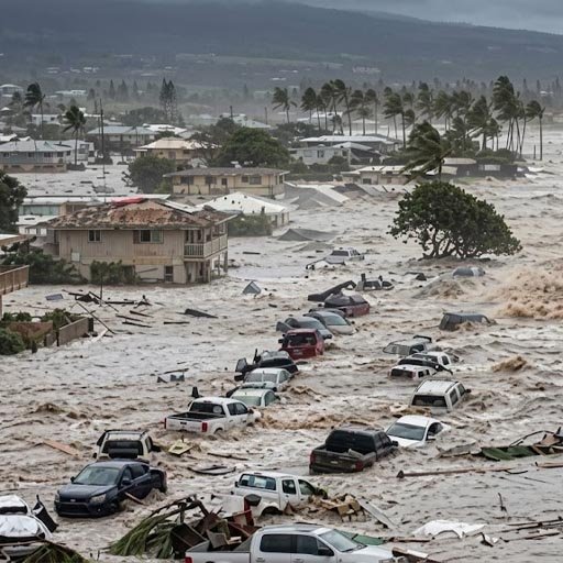 ஹவாய் தீவுகளில் கனமழை – கடும் வெள்ளப்பெருக்கு!