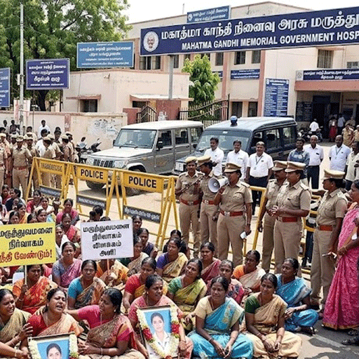 திருச்சியில் நர்சிங் மாணவி உயிரிழந்த விவகாரம்: விசாரிக்க சிறப்புக் குழு அமைப்பு - மருத்துவமனை முன்பு உறவினர்கள் தீவிர மறியல்!