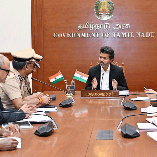 பெண்கள் பாதுகாப்பு மற்றும் சட்டம் ஒழுங்கு குறித்து முதலமைச்சர் விஜய் தீவிர ஆலோசனை! (Chief Minister Vijay holds intensive consultation on women's safety and law & order!)