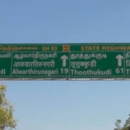தூத்துக்குடியில் சாலை வழிகாட்டி பெயர்ப் பலகையில் இந்தி எழுத்துகள்: பரபரப்பு!